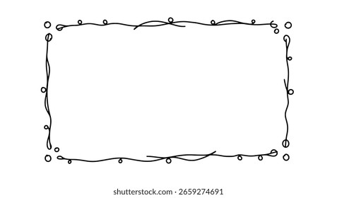 Simple rectangular frame with a hand-drawn, playful doodle border. A minimalist and informal graphic for creative projects or text boxes.