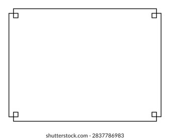 Simple rectangular frame with inset square corner decorations