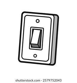 Simple Rectangular Light Switch – Clean Vector Design