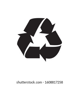 simple recycle icon in black