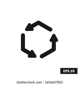 Icono de reciclaje simple, signo de reciclaje simple/vector de símbolo