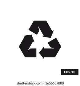 Icono de reciclaje simple, signo de reciclaje simple/vector de símbolo
