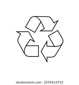 Simple recycle line art icon. Editable fill colorful recycle logo symbol. vector illustration