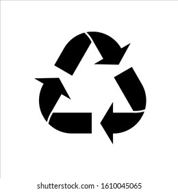 simple recycle logo in black and white