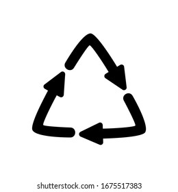 simple recycle logo in black and white