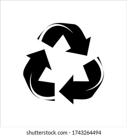 logotipo de reciclaje simple en blanco y negro, icono de reciclaje ilustración vectorial eps 10