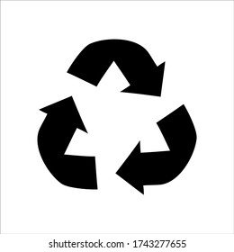 logotipo de reciclaje simple en blanco y negro