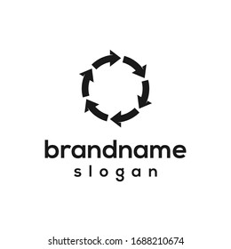 simple recycle logo design vector