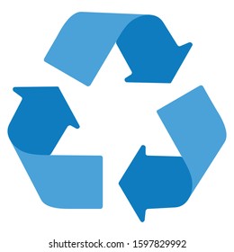 
Simple recycled blue icon - Vector
