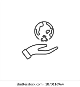 Simple recycling icon flat design