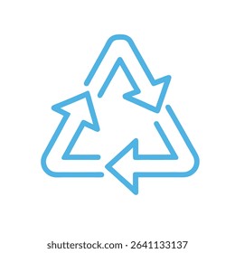 Simple recycling icon in vector format. Perfect for eco-friendly designs, sustainability apps, packaging, waste management, and green living promotions