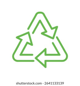 Simple recycling icon in vector format. Perfect for eco-friendly designs, sustainability apps, packaging, waste management, and green living promotions