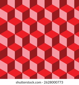simple red 3d cube pattern desing