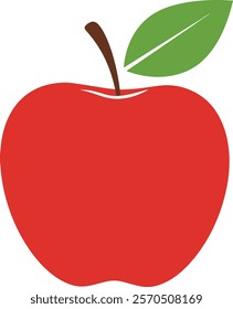 Simple Red Apple Design with White Background