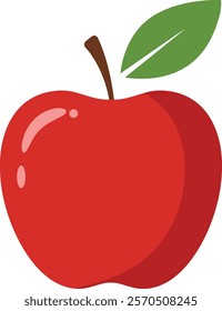 Simple Red Apple Design with White Background