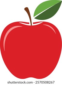 Simple Red Apple Design with White Background