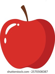 Simple Red Apple Design with White Background