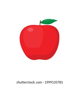 Icono simple del vector de manzana roja. ilustración vectorial diseño plano aislado en fondo blanco.