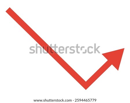 Simple red arrow illustration bouncing