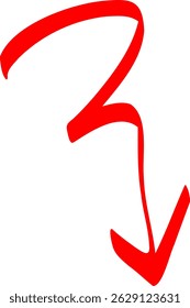 Simple Red Arrow with Ink Pen