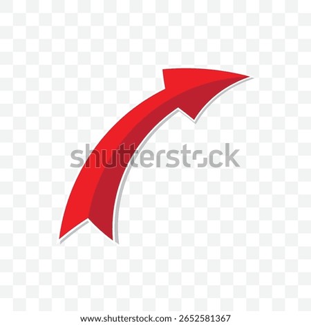 Simple Red Arrow PNG Icon for Navigation or Pointer