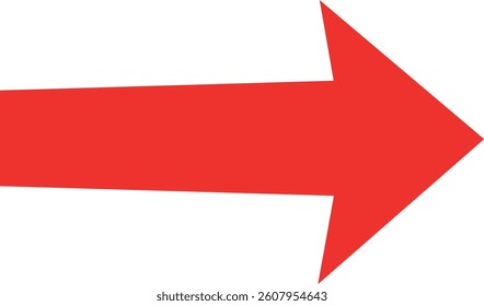 Simple red arrow. Pointing to the right. Arrow symbol Vector illustration. Direction symbol.	