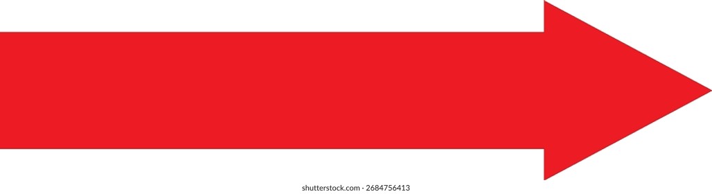 A simple red arrow pointing to the right, isolated on transparent	