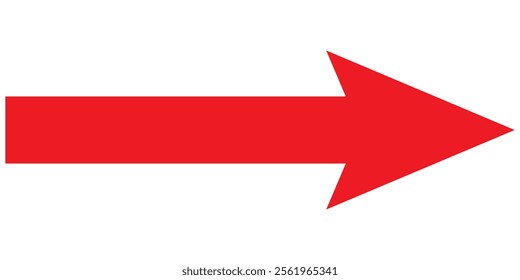 Simple Red Arrow Right Direction on a transparent background