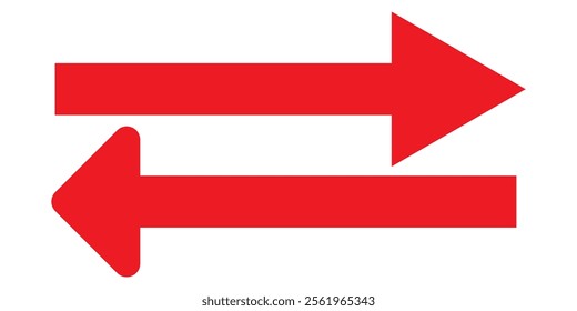 Simple Red Arrow Right Direction on a transparent background