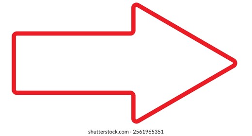 Simple Red Arrow Right Direction on a transparent background