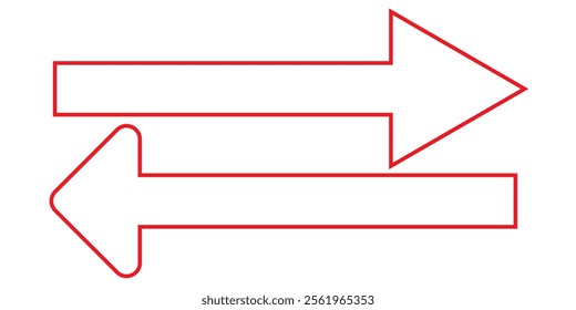 Simple Red Arrow Right Direction on a transparent background