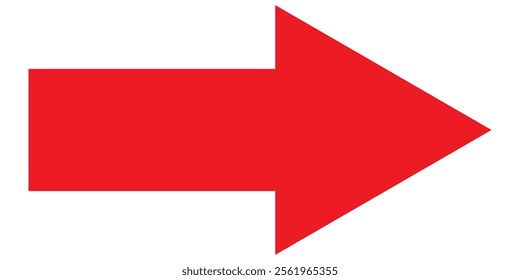 Simple Red Arrow Right Direction on a transparent background