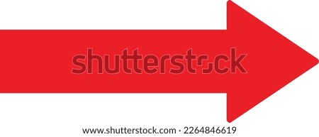Simple Red Arrow Right Direction on a transparent background