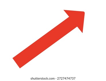 It is A simple red arrow rising.