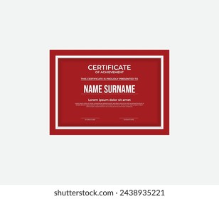Simple red award certificate template