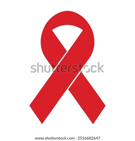 simple red awareness ribbon vector illustration. world aids day campaign.