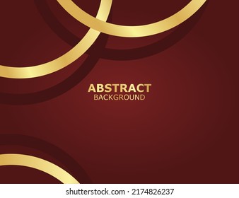Sencillo fondo rojo con patrón de línea curvada de oro premium, para diseño de negocio, certificado digital, plantilla de folleto, portada de libro, invitación. pancartas, volantes