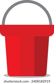 Simple red beach bucket illustration