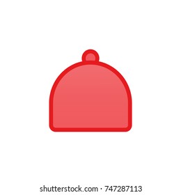 Simple Red Beanie Snow Hat in Gradient Cartoon Style