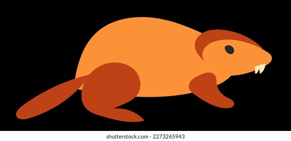 simple red beaver vector illustration