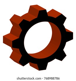 A simple red and black 3d gear design.