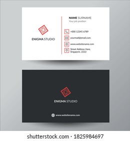 Diseño simple de tarjetas de visita corporativa en rojo y negro