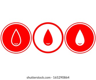simple red blood drop on white background