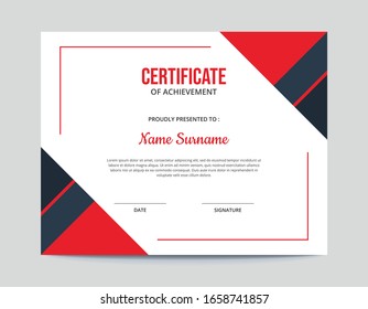 Simple Red and Blue Certificate Design