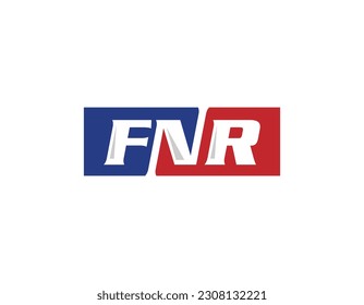 Simple Red and Blue FNR Letter Mark Logo Design Template