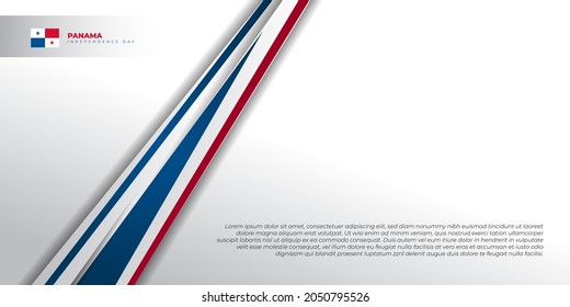 Simple red and blue line on white background. Panama Independence day background. good template for Panama National holiday design.