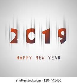 Simple Red and Blue New Year Card, Cover or Background Design Template - 2019
