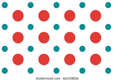 Simple red and blue polka dot vector modern editable patttern