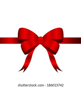Simple red bow with ribbon