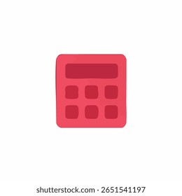 Ilustração simples do vetor do ícone da calculadora em vermelho